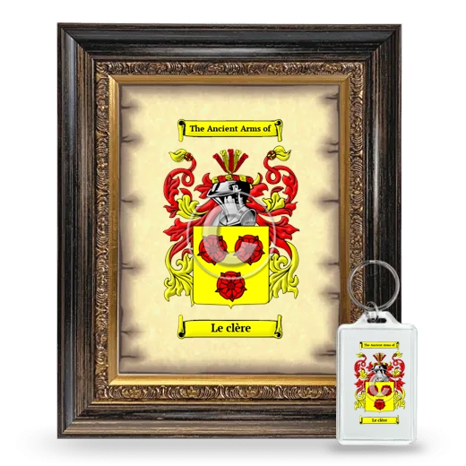 Le clère Framed Coat of Arms and Keychain - Heirloom